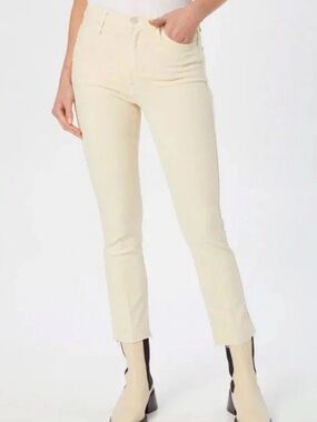MOTHER High Waisted Rascal Ankle Fray in Chalk It Up Jeans Size 26 Beige